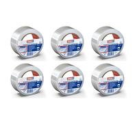 tesa Lot de 6 Rubans adhésif 4668 Flex réparation 50 mm x 33 m PE 140Mic Transparent