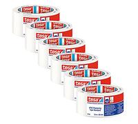 tesa Lot de 6 rubans de nettoyage en PVC standard 60399 - Pour travaux de nettoyage et de peinture - Blanc - 33 m x 50 mm