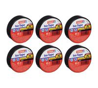 TESA Lot de 6 Rubans isolant ISO TAPE, 19 mm x 20 m, noir
