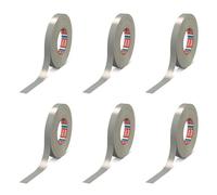 tesa Lot de 6 Rubans Premium Adhésif toilé Plastifié 50 m x 19 mm Gris