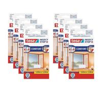 tesa Lot de 8 Moustiquaires Insect Stop COMFORT pour Fenêtre 1,30 m x 1,30 m Blanc