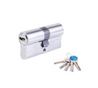 Tesa Assa Abloy M6503535N: Cylindre européen T60, 35 x 35 mm, Finition nickelée, Came Courte, Compatible serrures à Profil européen, Usage résidentiel et Commercial, Montage Facile