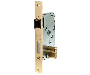 Tesa M8961 Serrure à Encastrer pour Portes en Bois, Axe 40 mm, Finition argenté, têtière carrée, Pêne Réversible, Coffre Robuste et Montage de Remplacement