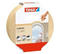 Tesa Masking Tape for Curves 56534-00001-00 25 m x 38 mm | Ruban crêpé et ultra-résistant pour masquer les courbes et formes irrégulières - Pour surfaces rugueuses ou lisses
