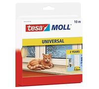 tesa INSULATION Ruban d'étanchéité M - 10 m x 9 mm x 5,5 mm - Blanc | Joint en mousse autocollant pour l'isolation des fenêtres et des portes - Protection contre le froid et la chaleur