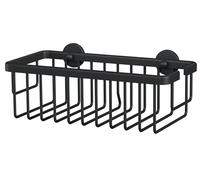 tesa Panier de salle de bain Moon - Rangement profond, adhésif sans perçage - Noir mat 92×250×125 mm