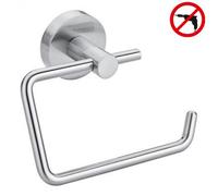 Tesa - Moon Dérouleur de papier toilette sans couvercle en acier inoxydable mat, pose facile sans perçage (40301-00000-00)