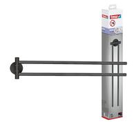 tesa MOON GRAPHITE Porte-serviettes 2 barres porte-serviettes, pivotant Adhésif Métal (40592-00000-00)