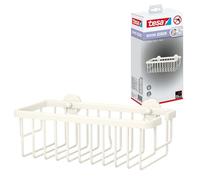 Tesa MOON WHITE Panier de douche - Rangement profond - Convient aux salles de bains modernes - Solution adhésive, sans perçage - Blanc mat, 92 mm x 250 mm x 125 mm