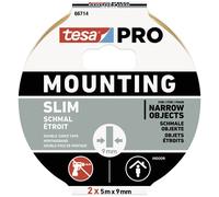 tesa Mounting PRO Schmal 66714-00000-00 Ruban de montage blanc (L x l) 10 m x 9 mm 2 pc(s)