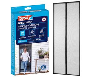 tesa Moustiquaire Aimantée Impénétrable - Filet Anti-insectes Volants et Araignées pour Portes de Balcon et de Terrasse - Montage Simple, Sans Perçage - 2,1 m x 0,9 m