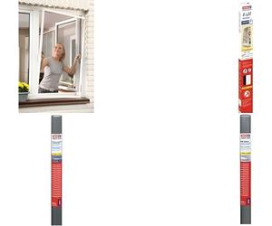 tesa Moustiquaire ALU COMFORT fenêtre, 1,20 m x 1,50 m montage facile grâce à des connecteurs à vis innovants, sans (55195-00000-01)
