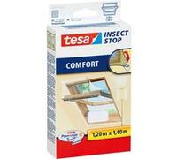 tesa Moustiquaire Comfort Bande Velcro pour Fenêtres, Blanc, 1,2m:1,4m blanc G