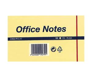 Tesa Office Bloc notes 100 feuilles 125 x 75 mm Taille XXL | Notes adhésives jaune clair - Pour surligner et prendre des notes au bureau et à la maison - Forte adhérence, retrait facile