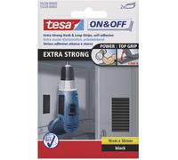 tesa Bande auto-agrippante On & Off 55228-00-01 à coller extra-fort 100 x 50 mm noir 2 pièces