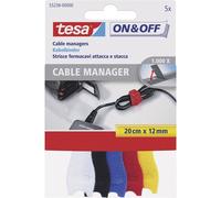TESA On & Off 55236-00-00 Collier de serrage auto-agrippant pour grouper partie velours et partie agrippante (L x l) 200 mm x 12 mm multicolore 5 pc(s)