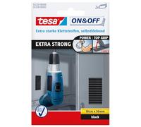 tesa Bande auto-agrippante On & Off 55228-00-01 à coller extra-fort 100 x 50 mm noir 2 pièces