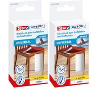 tesa On & Off Bande auto-agrippante à coudre et à coller Universal blanc 1m x 20mm (Lot de 2)