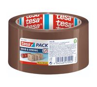 Tesa pack SOLID & STRONG, 66M x 50MM BROWN | Ruban adhésif d'emballage résistant en film PP - Résistant vieillissement, UV et variations de température -Silencieux