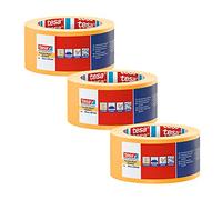 tesa PLUS 4334 Ruban de Précision - x 4 - 50 m x 38 mm - Jaune | Bande de masquage professionnelle avec support en papier ultra-fin - Pour un masquage et une protection précis
