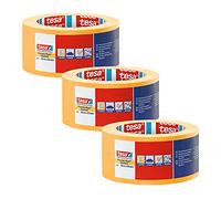 tesa PLUS 4334 Ruban de Précision - x 6 - 50 m x 25 mm - Jaune | Bande de masquage professionnelle avec support en papier ultra-fin - Pour un masquage et une protection précis