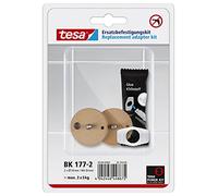 tesa Power.Kit adapter BK177-2, adhésif replacement kit, metal plate, diameter 34mm, height 12mm, bolt length 9mm