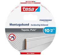 tesa Adhésif double-face Powerbond pour papier peint 5 m x 19 mm blanc 10 kg/mètre