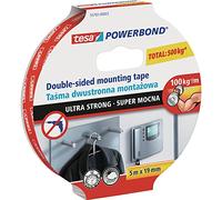 tesa Powerbond Ruban adhésif double face pour fixation permanente en extérieur et intérieur 5 m