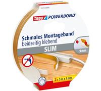 tesa Adhésif de montage Powerbond étroit blanc 5 m x 9 mm 2 rouleaux