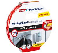 tesa Ruban adhésif Powerbond Ultra Strong – Double face extra fort sans percer 5 m x 19 mm