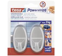 tesa Crochet Powerstrips® 58063-00000-20 large ovale chromé mat 2 pièces