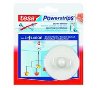 tesa Powerstrips 58029 Lot de 2 crochets de plafond Blanc