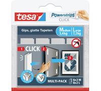 tesa Powerstrips CLICK 6 x 2 Medium, 8 x 2 large Contenu: 14 paire(s)