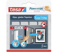tesa Powerstrips CLICK Grand 4x 2 pièces (L x l) 85 mm x 20 mm Contenu: 4 paire(s)