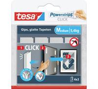 Adhésif - Powerstrip Click - taille M - supporte 5.4 Kg - blanc - lot de 4