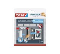 tesa Powerstrips CLICK Medium - charge maximale de 5,4 kg - 4 x 2 pièces | Pastilles adhésives auto-agrippantes - Fixer et retirer de la déco aux murs - Sans perçage - Système « ON » et « OFF » Click