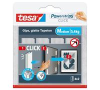 tesa Adhésif Powerstrips CLICK M – 5,4 kg – blanc – lot de 4