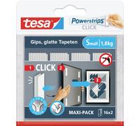 tesa Powerstrips CLICK Petit 16x 2 pièces (L x l) 60 mm x 20 mm Contenu: 16 paire(s)