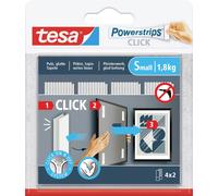 Adhésif - Powerstrip Click - taille S - supporte 1.8 Kg - blanc - lot de 4