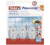 tesa Crochets Powerstrips Petit Ovale – chrome – Quantité 1