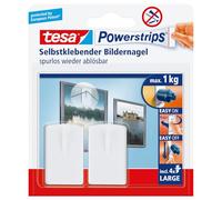 tesa Crochets Powerstrips auto-adhésifs – 1 kg – Amovibles réutilisables – Large blanc 2 pièces