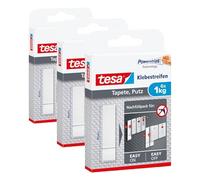 Tesa Powerstrips Languettes Adhésives pour Papier Peint et Plâtre - Recharges pour Clou Adhésif Tesa - Adhérence de 1,0kg/Clou - S'enlève sans Traces (Lot de 3)