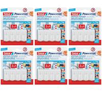 tesa Powerstrips Lot de 6 crochets de rideaux autocollants amovibles et réutilisables Charge maximale 1 kg
