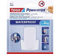 tesa Porte-rasoir Powerstrips - Support amovible en plastique étanche pour douche (jusqu'à 2 kg)
