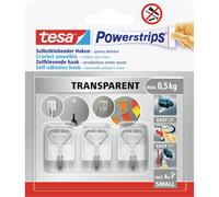 tesa Powerstrips Small Crochet adhésif 3 pièces blanc, acier inoxydable