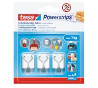 Crochets Autocollants - TESA - Powerstrips - Blanc - Réutilisables - Support jusqu'à 1 kg