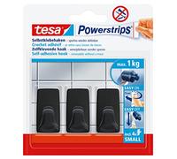 Tesa Powerstrips SMALL Crochets rectangulaires - Noir - Charge max. 1 kg