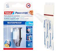 tesa Powerstrips Waterproof Large avec 6 bandes Power Strips blanches + 6 chiffons de nettoyage pesant jusqu'à 2 kg | Imperméable sans laisser de traces Accessoires de salle de bain & douche