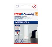 tesa Powerstrips Waterproof XL Bandes adhésives - 1 x 9 bandes double face | Bandes adhésives résistantes à l'eau - Cuisine et la salle de bains - Bandes de fixation autocollantes - Charge max. 3 kg
