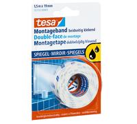 tesa Adhésif double-face de montage Powerbond MIRROR 55732, pour miroir blanc 1,5 m x 19 mm